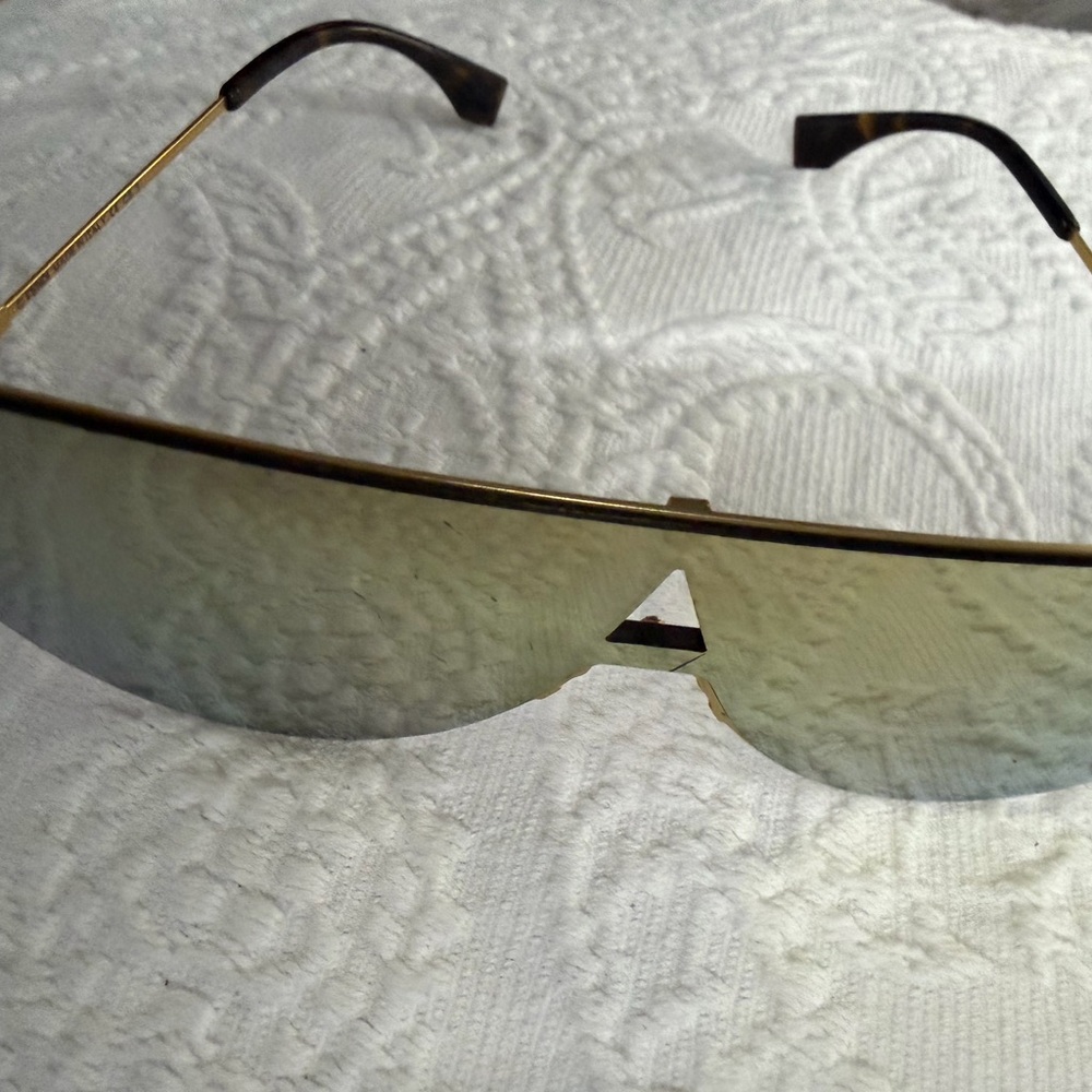 Fendi Gold and Brown Women's Sunglasses